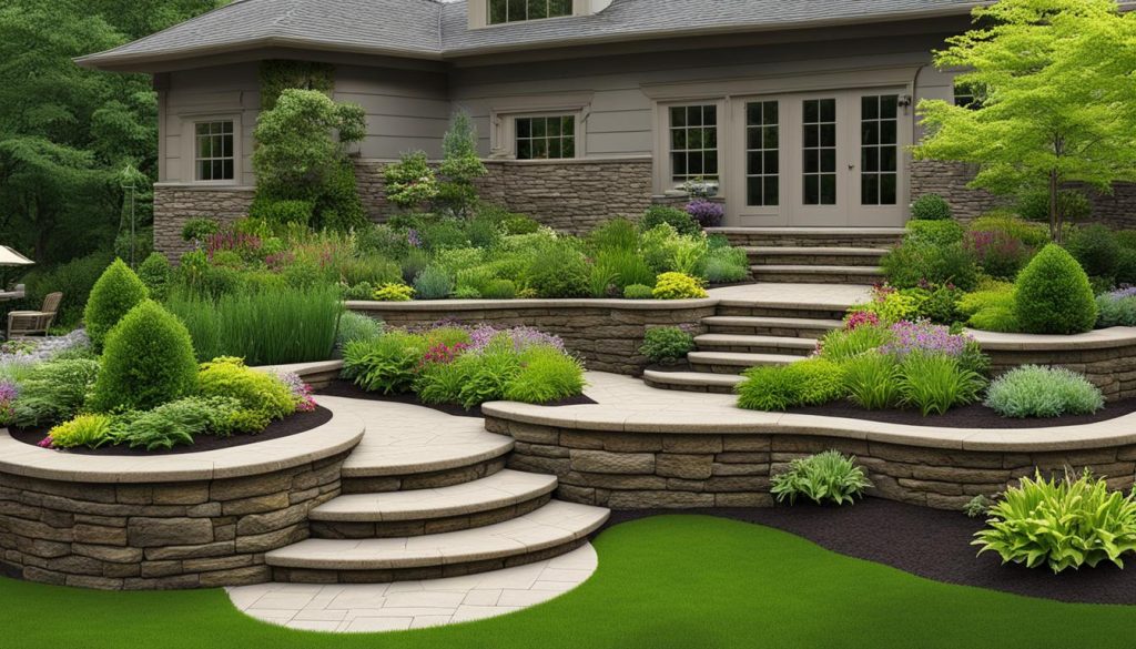 designing tiered garden beds with garden bed retaining wall